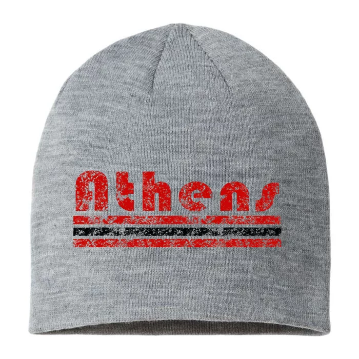 Athens Georgia Retro Three Stripe Weathered 8 1/2in Sustainable Knit Beanie