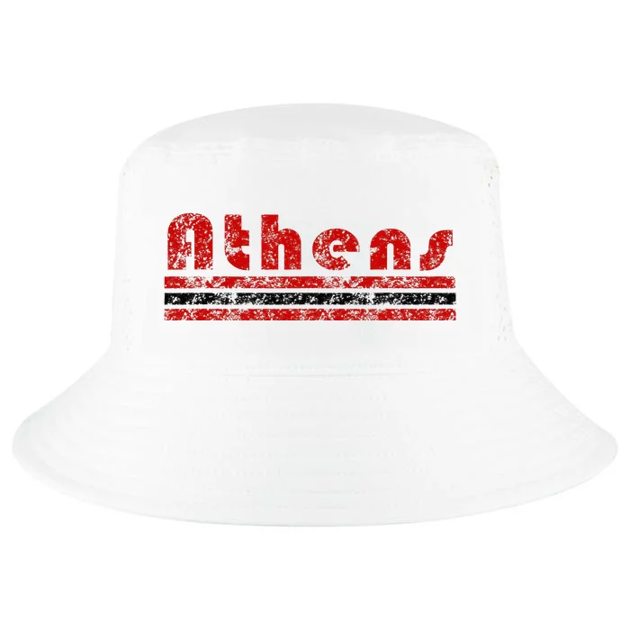 Athens Georgia Retro Three Stripe Weathered Cool Comfort Performance Bucket Hat