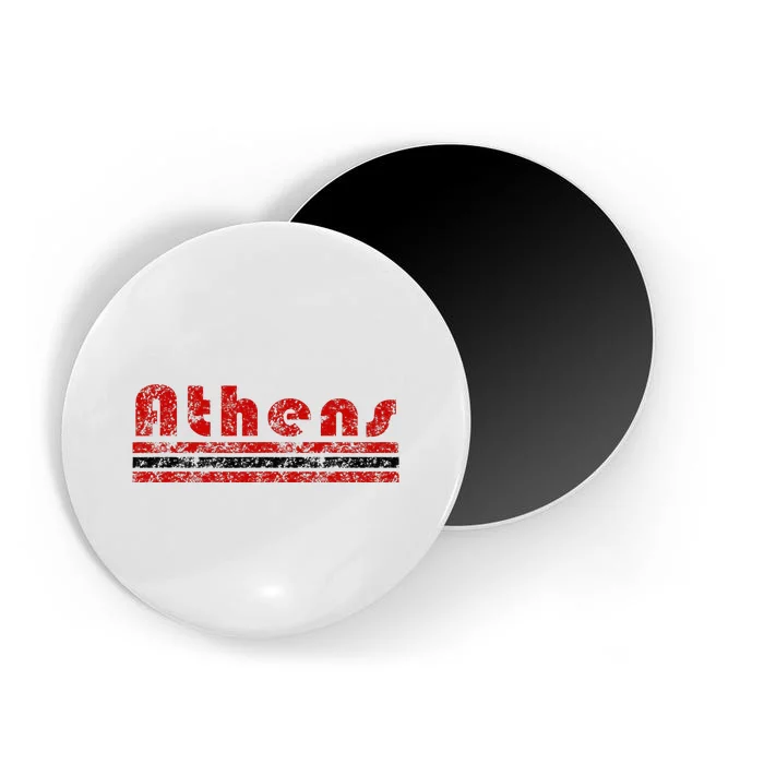 Athens Georgia Retro Three Stripe Weathered Magnet