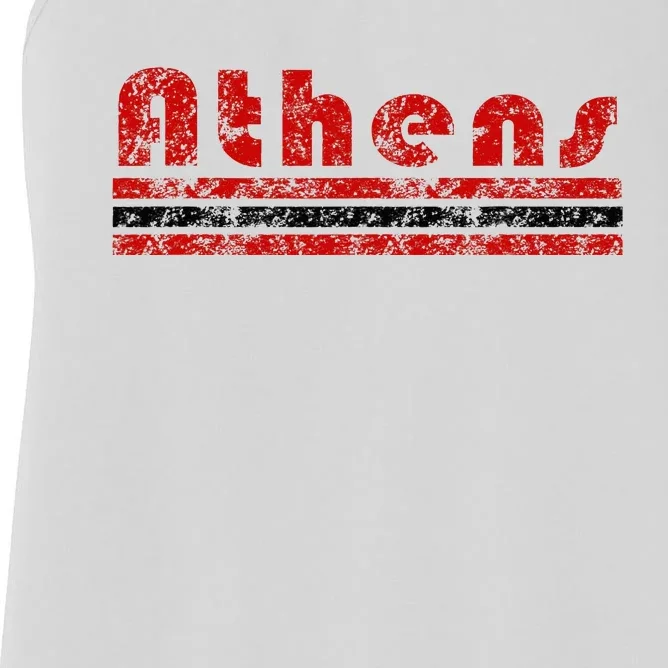 Athens Georgia Retro Three Stripe Weathered Women's Racerback Tank