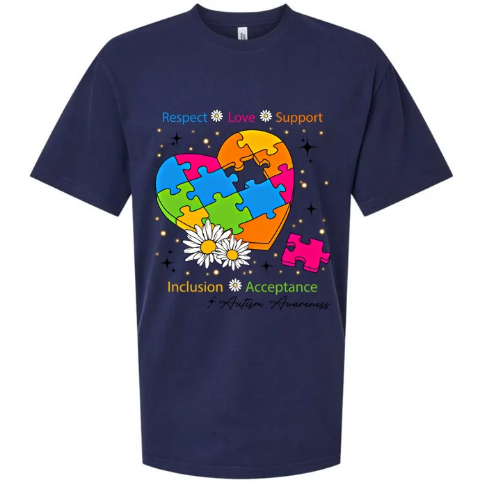 Autism Gift Respect Love Support Autism Awareness Gift Sueded Cloud Jersey T-Shirt