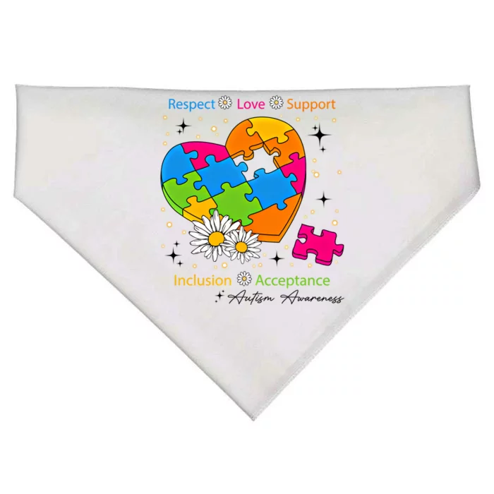 Autism Gift Respect Love Support Autism Awareness Gift USA-Made Doggie Bandana