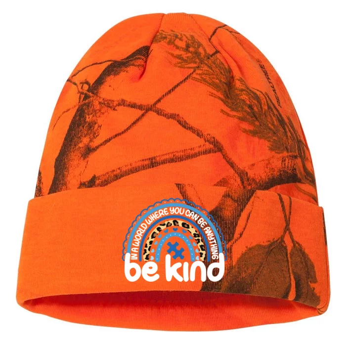 Autism Gift Rainbow Be Kind Autism Awareness Great Gift Kati - 12in Camo Beanie