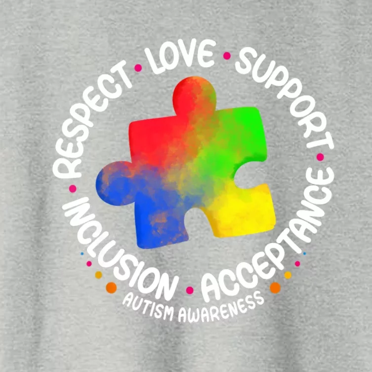 Autism Gift Respect Love Support Autism Awareness Great Gift Women's Crop Top Tee