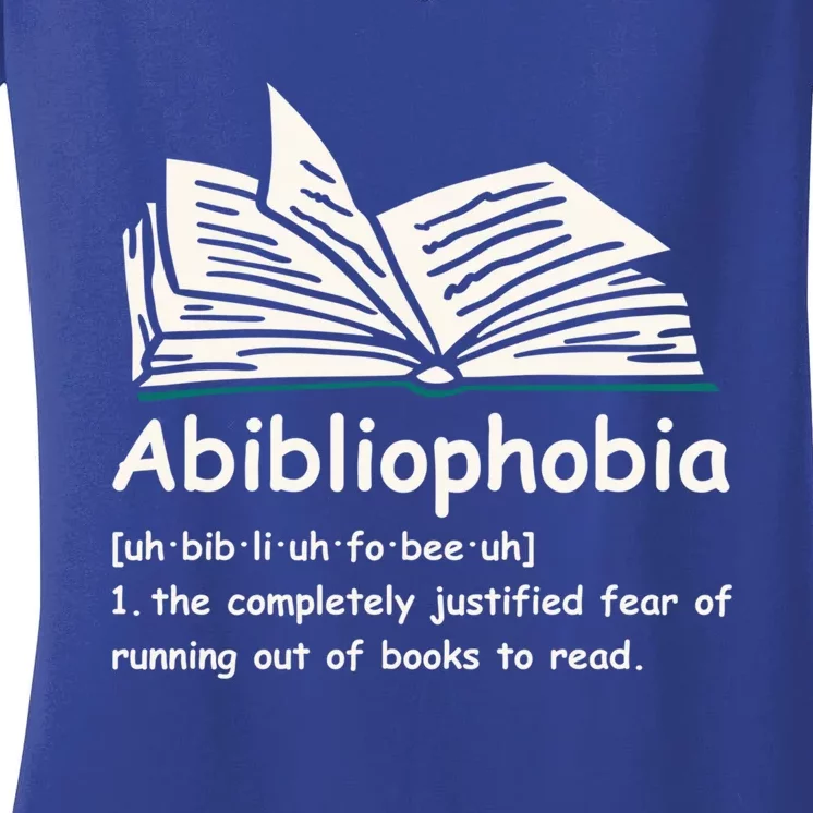 Abibliophobia Gift Reading Bookworm Reader Gift Women's V-Neck T-Shirt