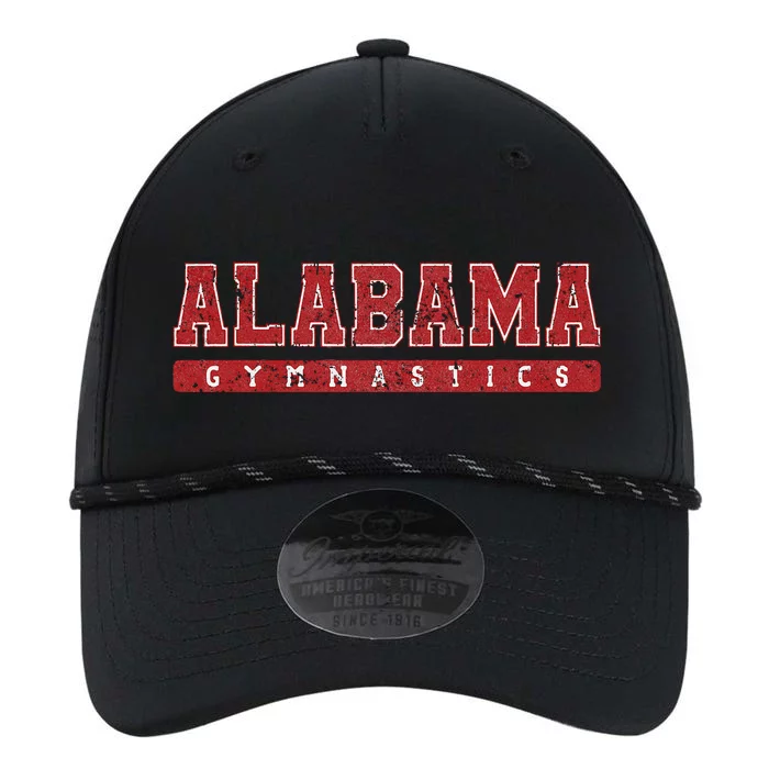 Alabama Gymnastics Red Vintage Text Performance The Dyno Cap