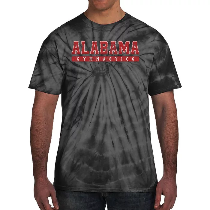 Alabama Gymnastics Red Vintage Text Tie-Dye T-Shirt