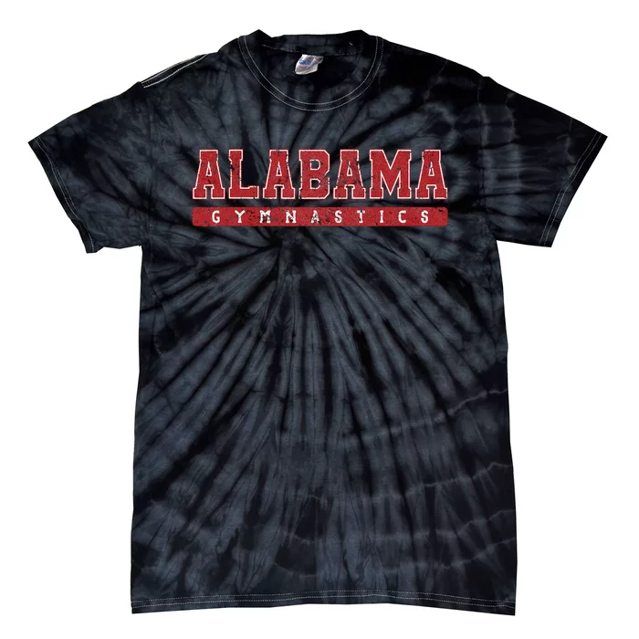 Alabama Gymnastics Red Vintage Text Tie-Dye T-Shirt