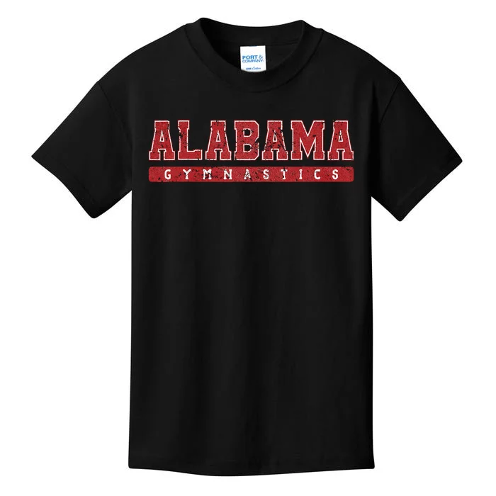 Alabama Gymnastics Red Vintage Text Kids T-Shirt