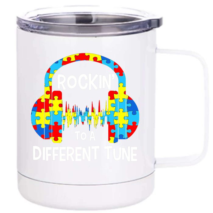 Autism Game Rocking To A Different Tune For Gamer Boys Front & Back 12oz Stainless Steel Tumbler Cup