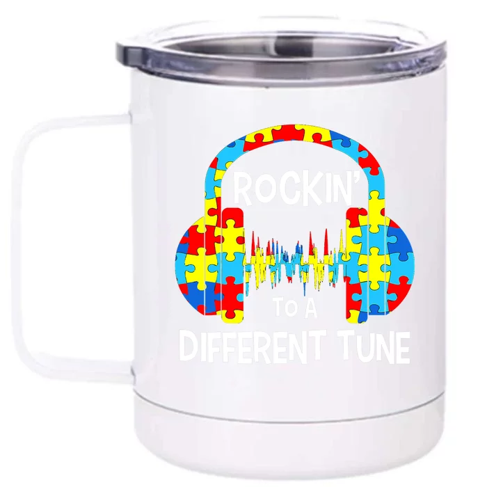 Autism Game Rocking To A Different Tune For Gamer Boys Front & Back 12oz Stainless Steel Tumbler Cup