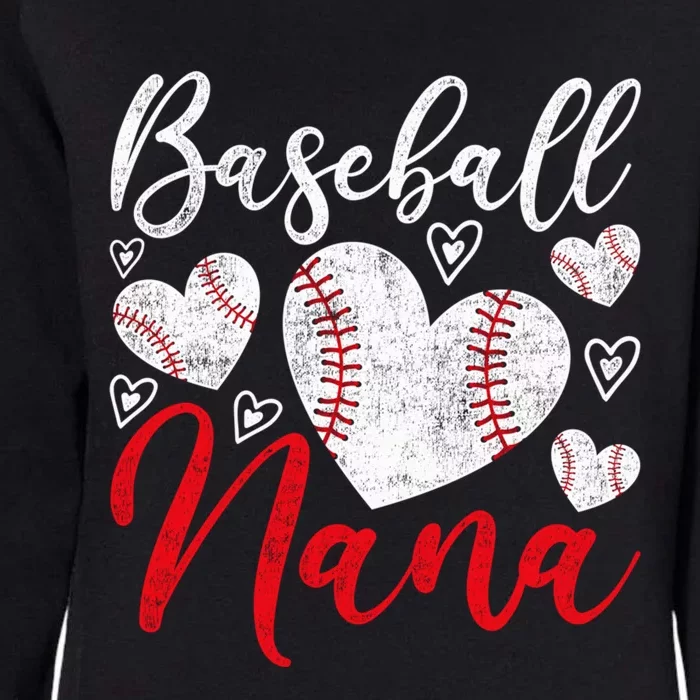 American Game Retired Baseball Nana Grandmother Baseball Mother's Day Womens California Wash Sweatshirt