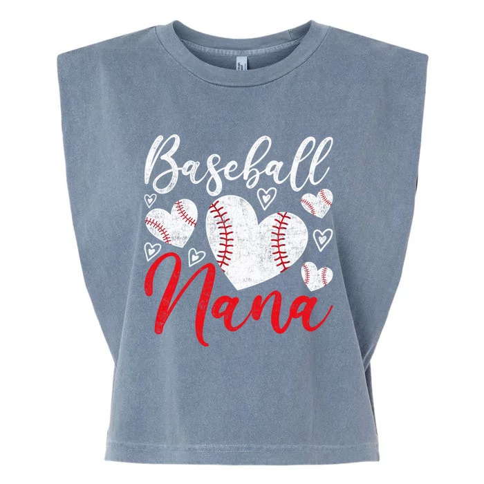 American Game Retired Baseball Nana Grandmother Baseball Mother's Day Garment-Dyed Women's Muscle Tee