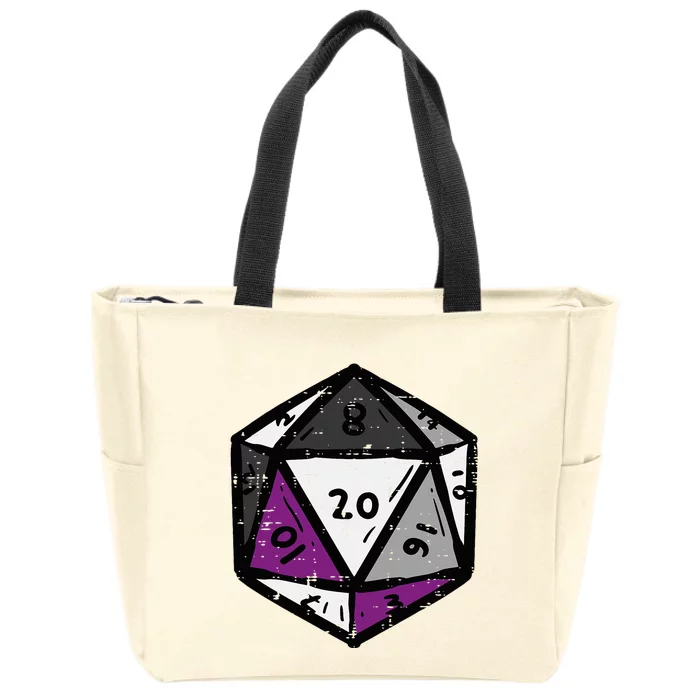 Asexual Gamer Rpg Dice Ace Pride Flag Lgbtq Zip Tote Bag