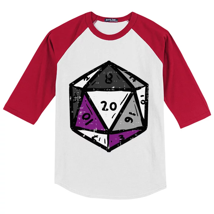 Asexual Gamer Rpg Dice Ace Pride Flag Lgbtq Kids Colorblock Raglan Jersey