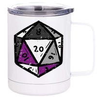 Asexual Gamer Rpg Dice Ace Pride Flag Lgbtq 12 oz Stainless Steel Tumbler Cup