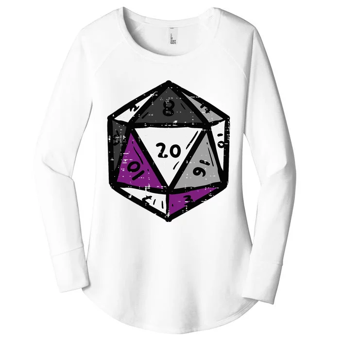 Asexual Gamer Rpg Dice Ace Pride Flag Lgbtq Women's Perfect Tri Tunic Long Sleeve Shirt