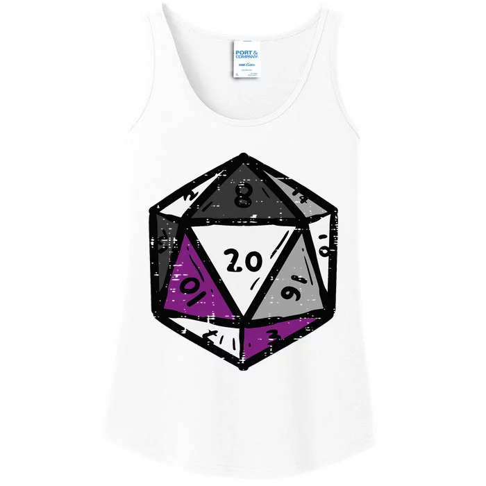 Asexual Gamer Rpg Dice Ace Pride Flag Lgbtq Ladies Essential Tank