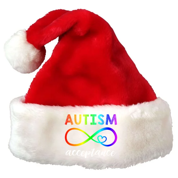 Autism Gift Red Instead Inifinity Gift Acceptance Meaningful Gift Premium Christmas Santa Hat