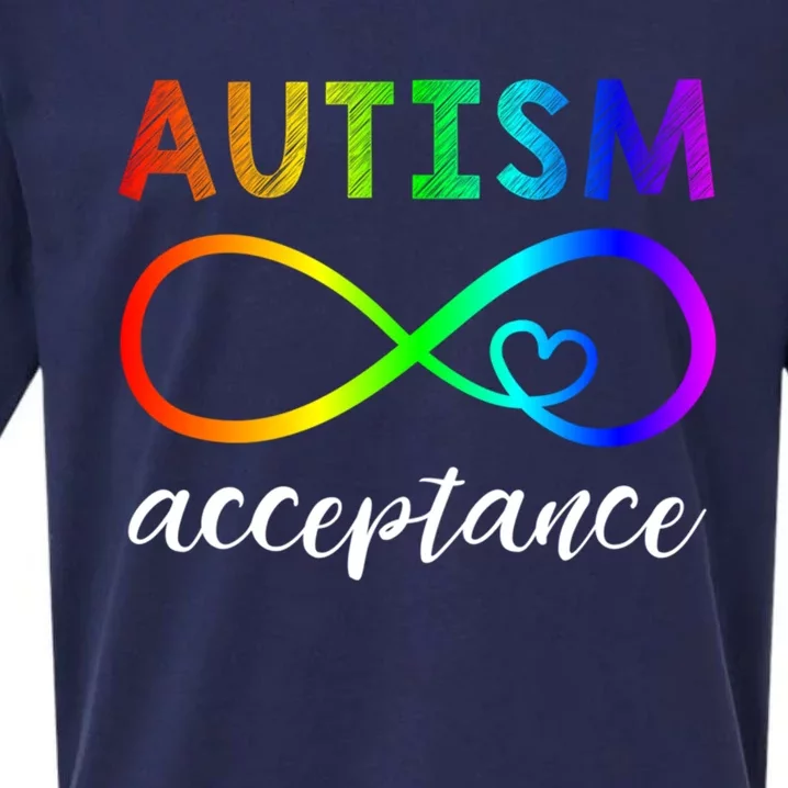 Autism Gift Red Instead Inifinity Gift Acceptance Meaningful Gift Sueded Cloud Jersey T-Shirt