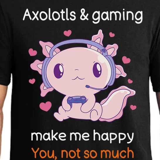 Axolotl Gamer Shirt Funny Video Gaming Sarcastic Axolotl Pajama Set