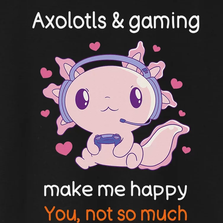 Axolotl Gamer Shirt Funny Video Gaming Sarcastic Axolotl Women's Crop Top Tee