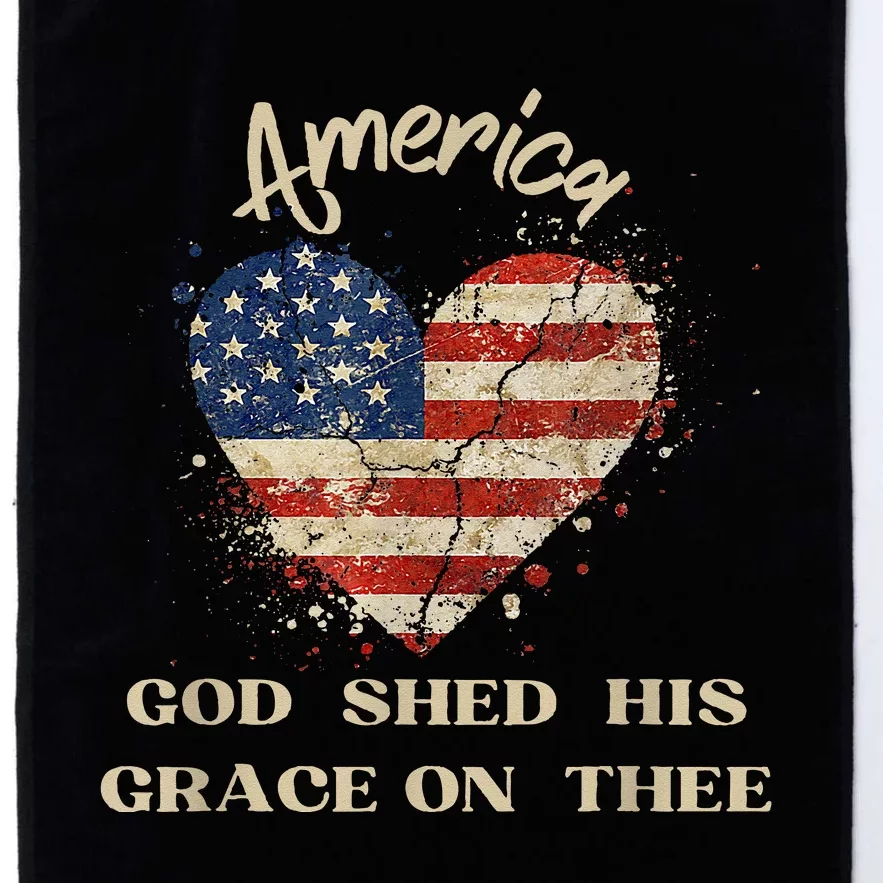 America God Shed His Grace on Thee Tee 4th of July Platinum Collection Golf Towel