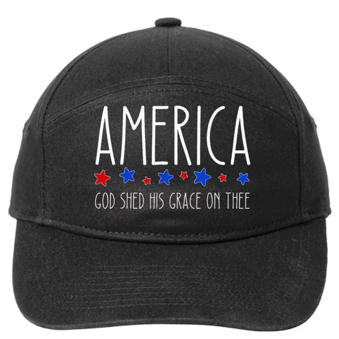 America God Shed His Grace on Thee Tee 4th of July 7-Panel Snapback Hat