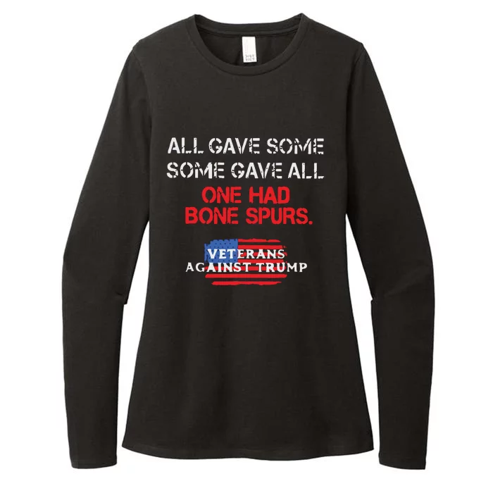 All Gave Some Gave All One Had Bone Spurs Veterans Against Trump Womens CVC Long Sleeve Shirt