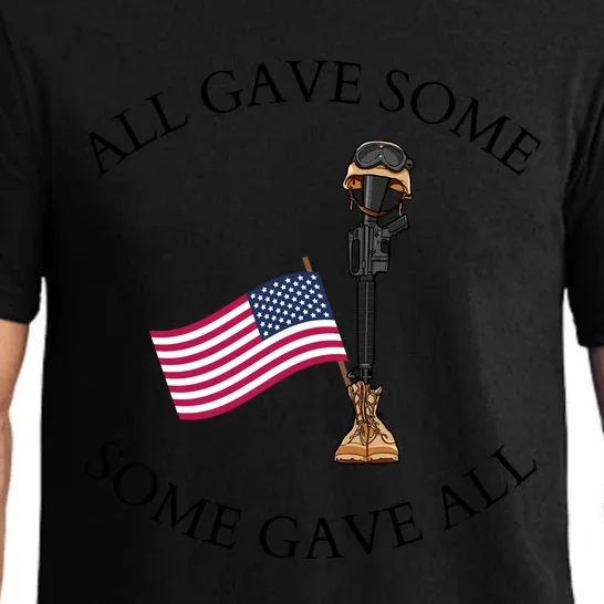 All Gave Some Gave All Memorial Labor Day Patriot American Flag Pajama Set