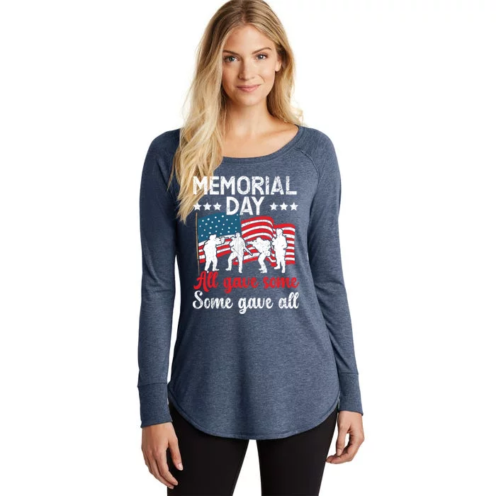 All Gave Some Some Gave All Usa Flag American Memorial Day Funny Gift Women's Perfect Tri Tunic Long Sleeve Shirt