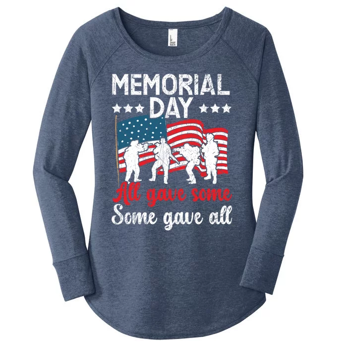 All Gave Some Some Gave All Usa Flag American Memorial Day Funny Gift Women's Perfect Tri Tunic Long Sleeve Shirt