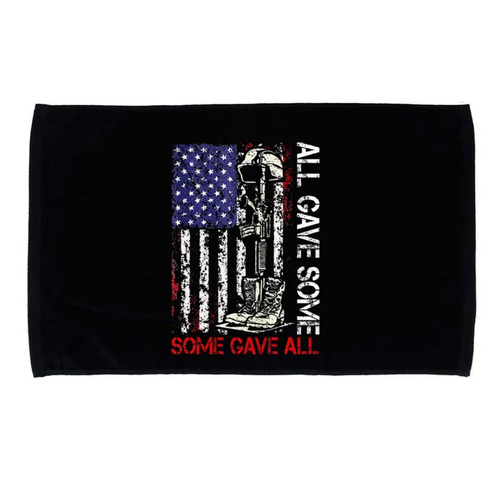 All Gave Some Some Gave All Flag Veteran Memorials Day Men Microfiber Hand Towel