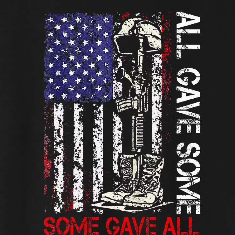 All Gave Some Some Gave All Flag Veteran Memorials Day Men Women's Crop Top Tee