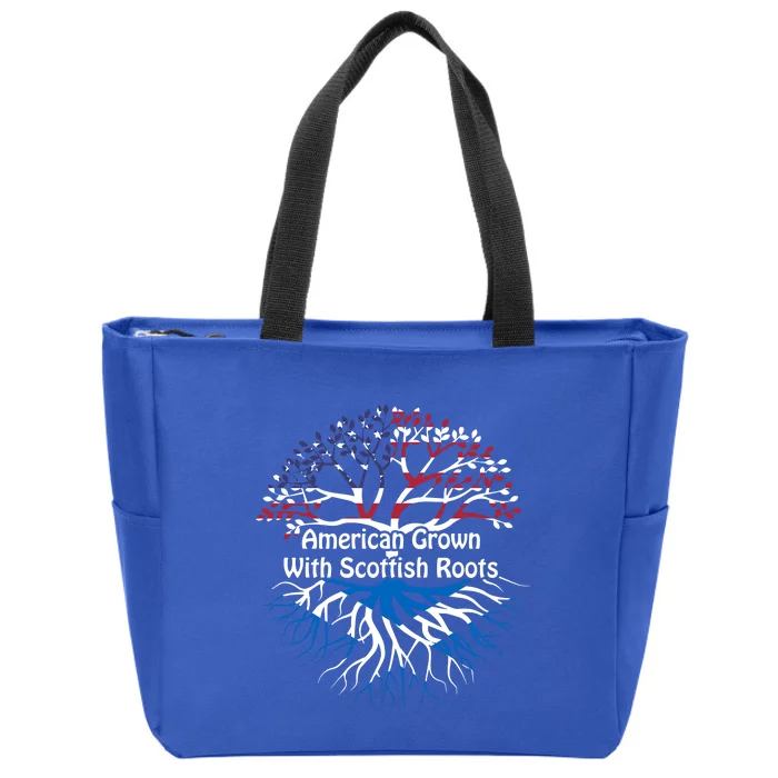 American Grown Scottish Roots Heritage Pride Gift Zip Tote Bag