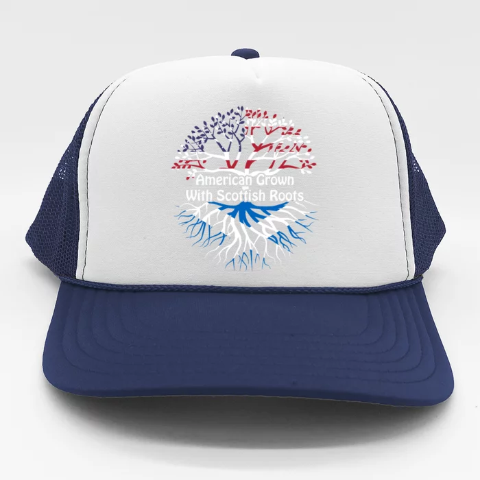 American Grown Scottish Roots Heritage Pride Gift Trucker Hat