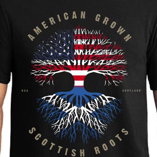 American Grown Scottish Roots Scotland Flag Gift Pajama Set