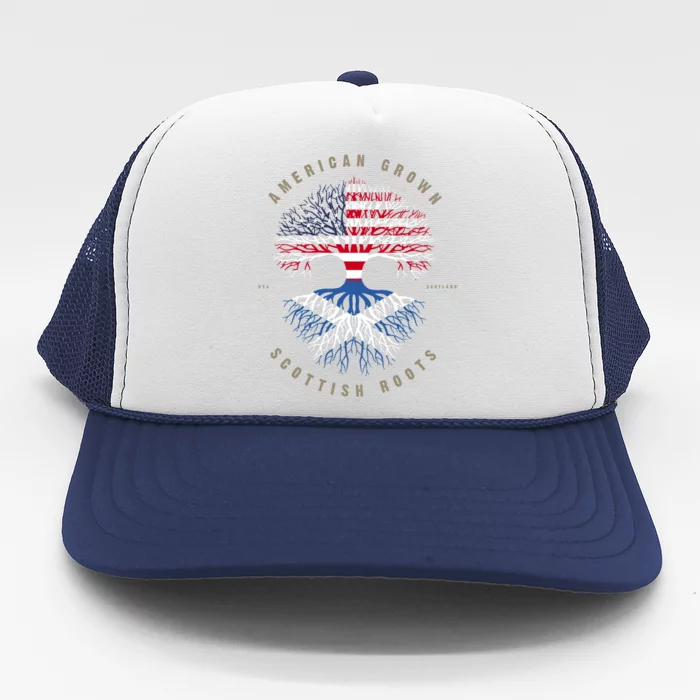 American Grown Scottish Roots Scotland Flag Gift Trucker Hat