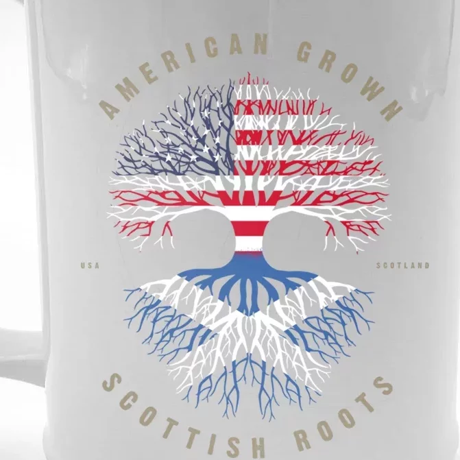 American Grown Scottish Roots Scotland Flag Gift Front & Back Beer Stein