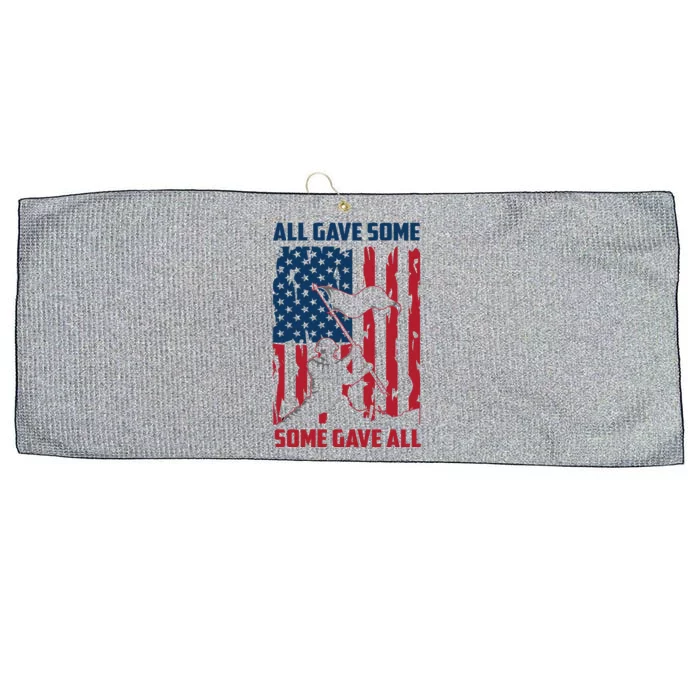 All Gave Some Some Gave All 4th Of July American Flag Hat Gift Large Microfiber Waffle Golf Towel