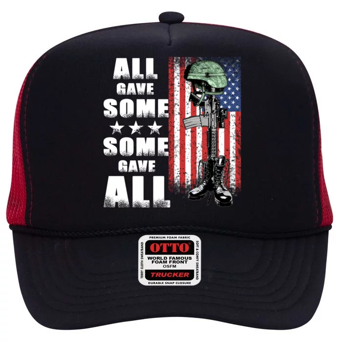 All Gave Some Some Gave All Battlefield Cross Gift High Crown Mesh Trucker Hat