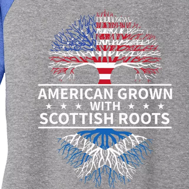 American Grown Scottish Roots Scotland Women's Tri-Blend 3/4-Sleeve Raglan Shirt