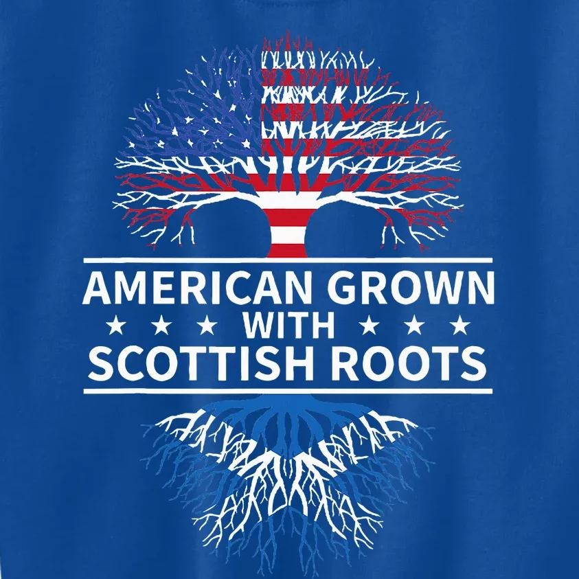 American Grown Scottish Roots Scotland Kids Sweatshirt