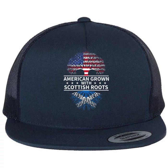 American Grown Scottish Roots Scotland Flat Bill Trucker Hat