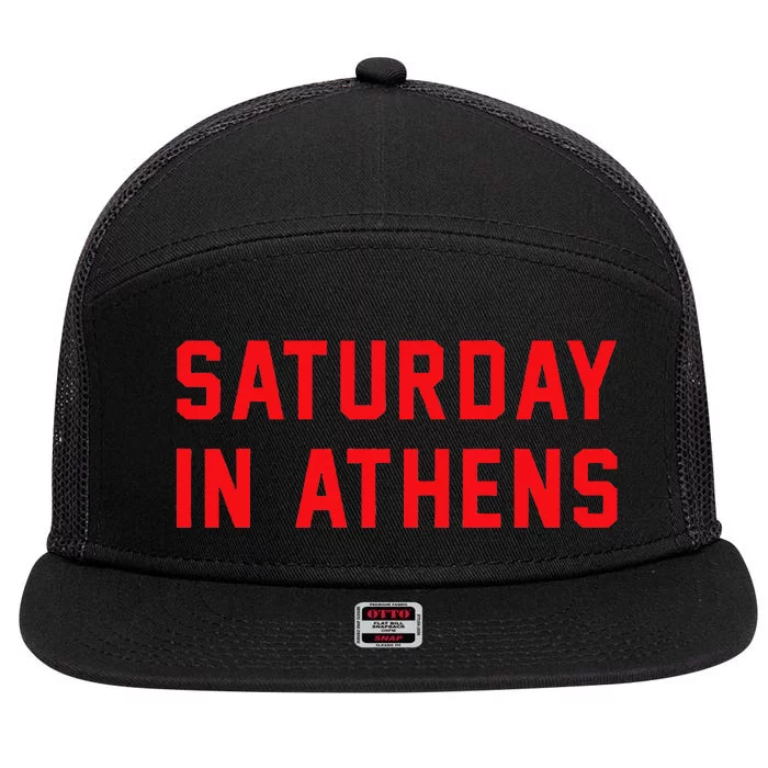 Athens Georgia Saturday In Athens 7 Panel Mesh Trucker Snapback Hat