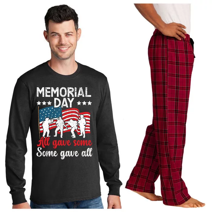 All Gave Some Some Gave All Usa Flag American Memorial Day Gift Long Sleeve Pajama Set