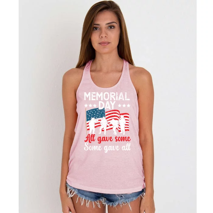 All Gave Some Some Gave All Usa Flag American Memorial Day Gift Women's Knotted Racerback Tank