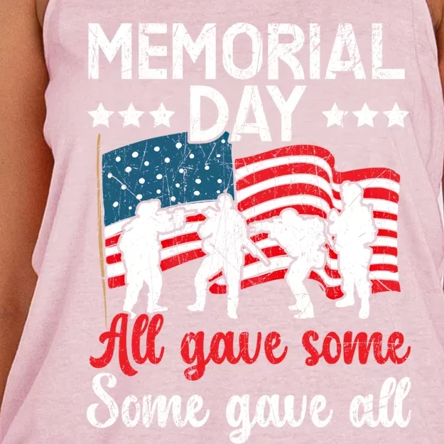 All Gave Some Some Gave All Usa Flag American Memorial Day Gift Women's Knotted Racerback Tank