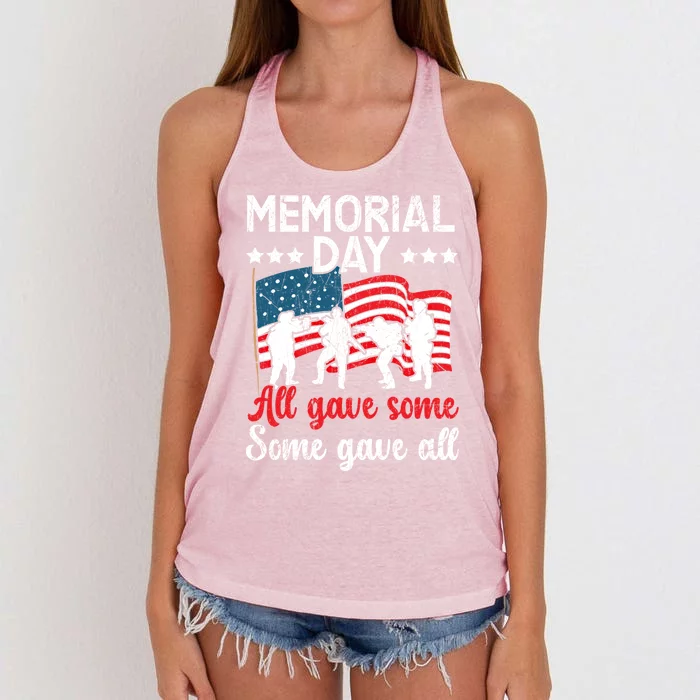 All Gave Some Some Gave All Usa Flag American Memorial Day Gift Women's Knotted Racerback Tank