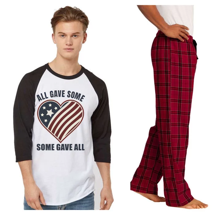 All Gave Some Gift Some Gave All Veteran Cute Gift Raglan Sleeve Pajama Set